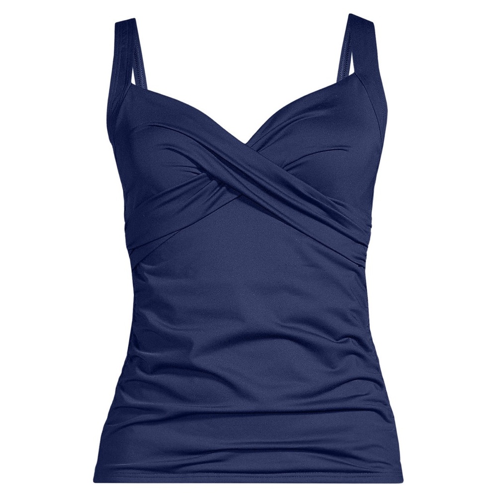 NWOT - SZ: 10D Navy Blue Lands' End Wrap Underwire Tankini